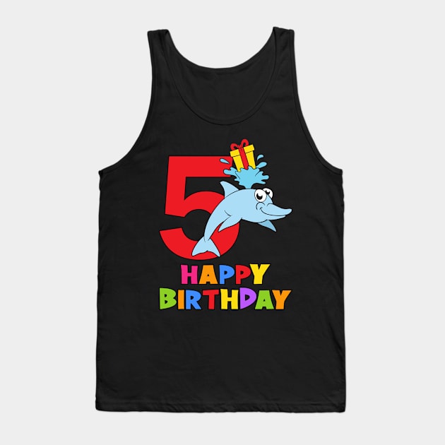 5th Birthday Party 5 Year Old Five Years Tank Top by KidsBirthdayPartyShirts